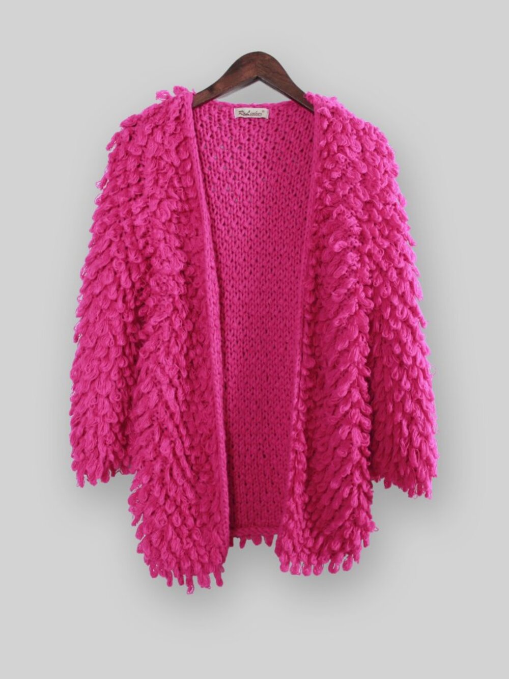RoLinleer Shag Knit Open Front Cardigan Size S